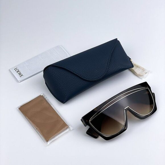 NEW Loewe LW40012F FILIPA MASK 52F Shiny Havana Brown Shield Women Sunglasses - Picture 8 of 10